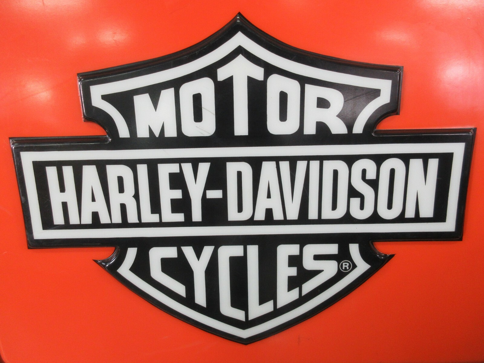 VINTAGE RARE TRUE HARLEY DAVIDSON DEALER SIGN 48 X 36 INCHES GARAGE MAN CAVE ART