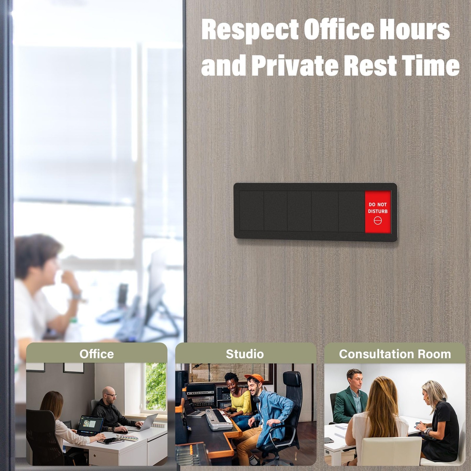 Office Door Signs- 6 Options Out Of Office Sign for Door,Do Not Disturb, In A…