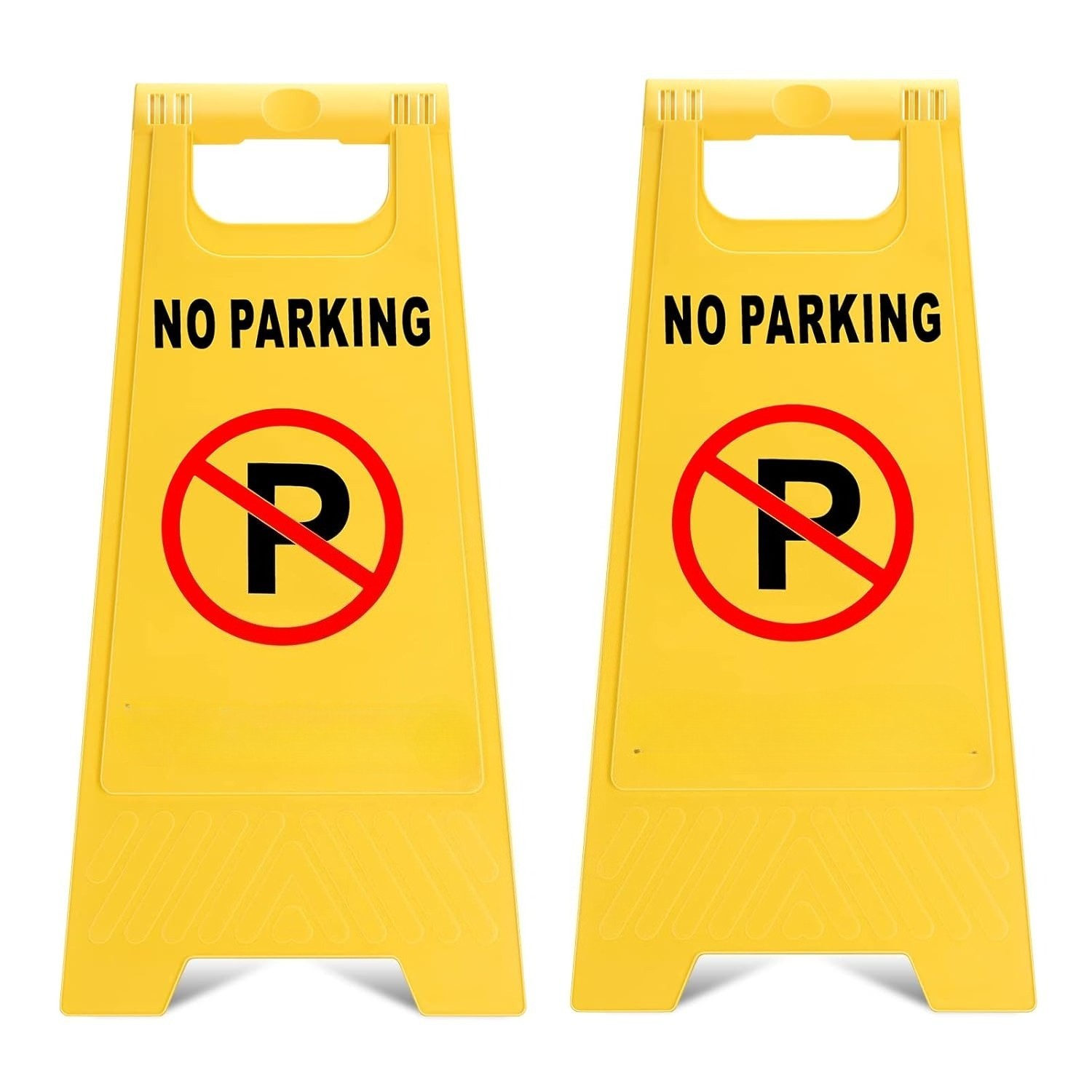 Outdoor No Parking Signs 2/4 Pack, Two-Sided Folding Floor Sign with Symbol, Inc