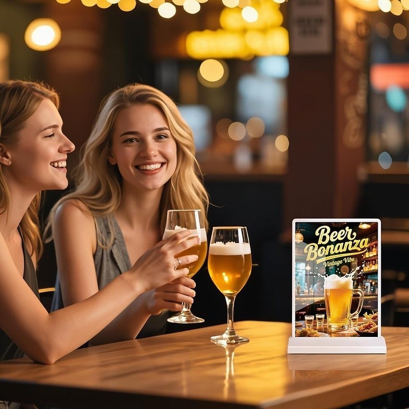 Double-Sided LED Tabletop Sign W/ Long-Lasting Illumination Bars Cafés Events US