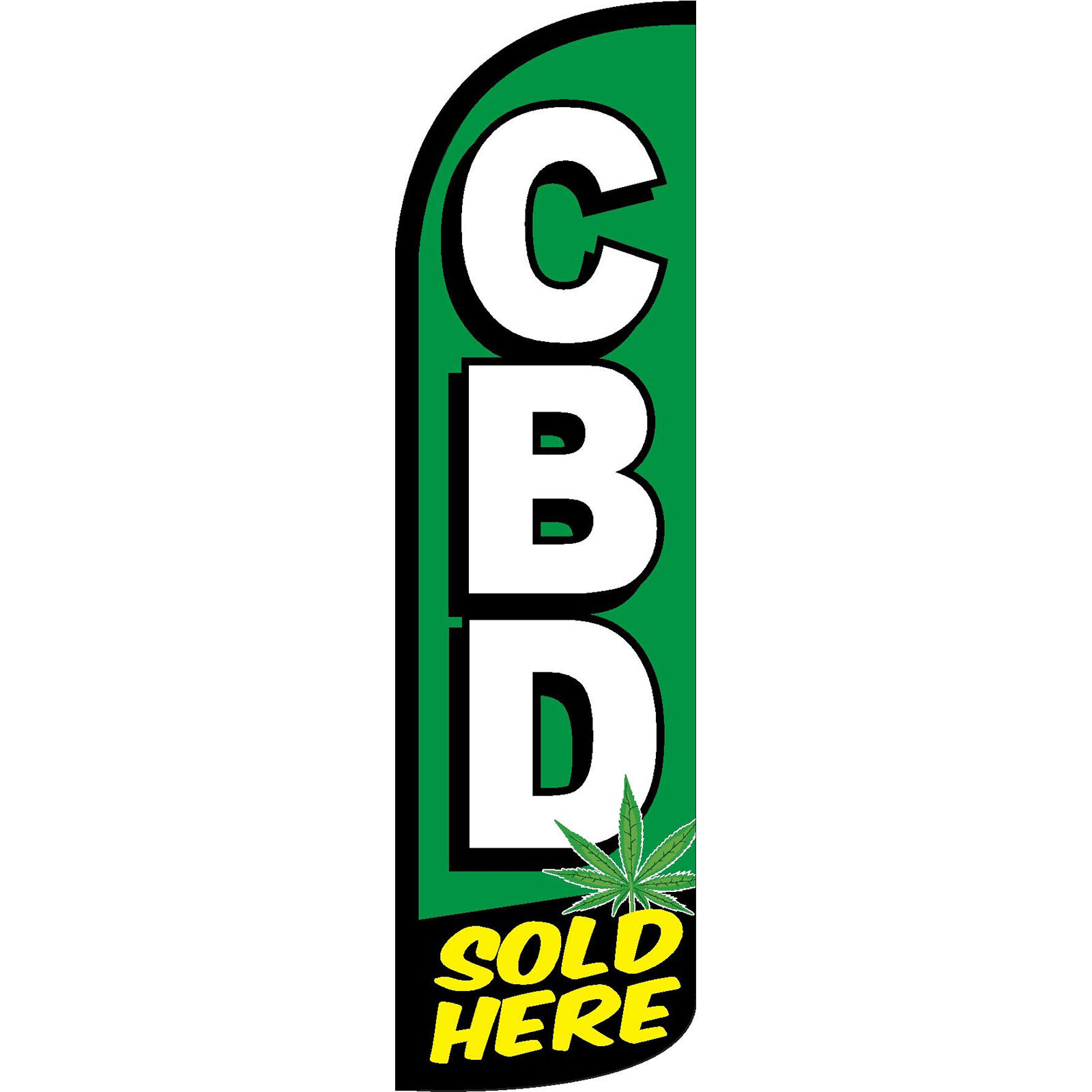 Cbd Sold Here 3 ft X 11 1/2 ft Windless Swooper Flag