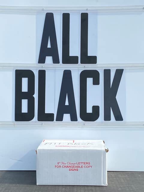Changeable Outdoor Sign Flexible Letters – Condensed Style – 8&Prime; on 8-7/8&Prime; Black