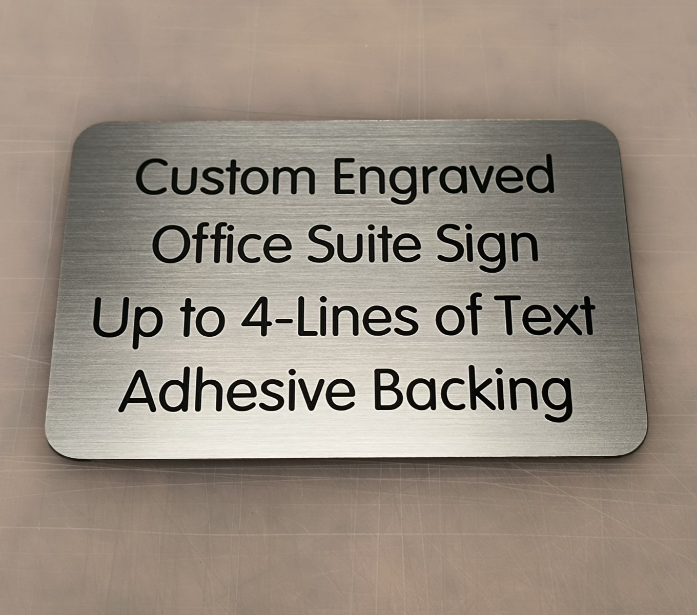 Custom Engraved 4&Prime;x6&Prime; Brushed Silver Tone Sign Hours Business Wall Door Plaque