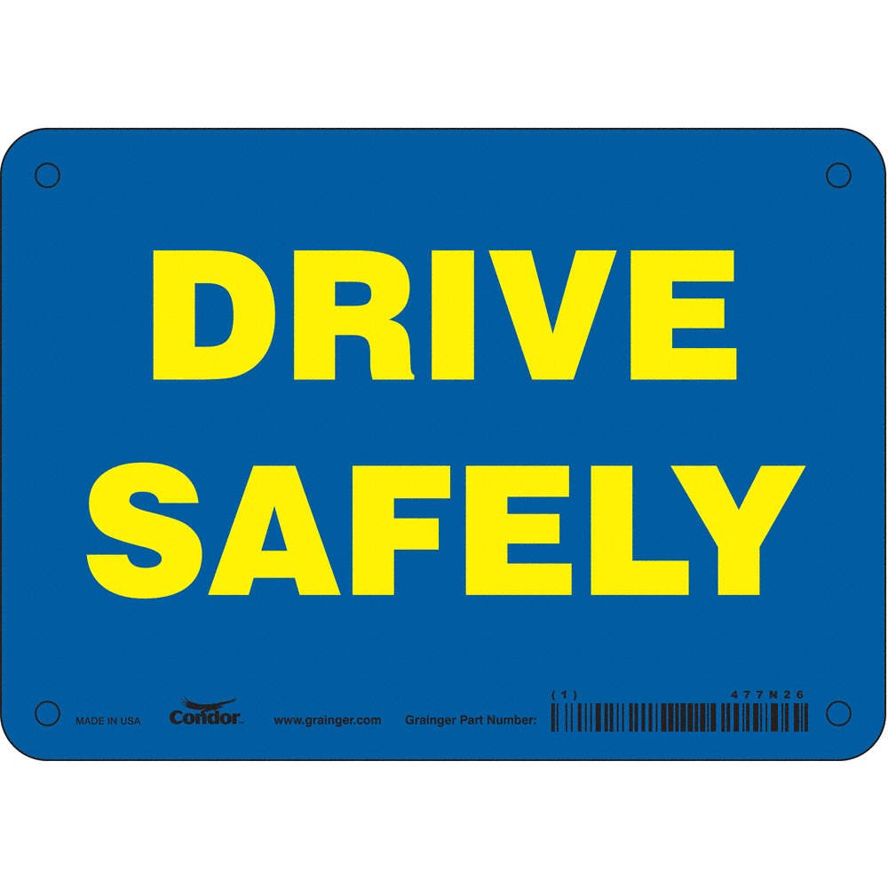CONDOR 477N26 Traffic Sign,5 in x 7 in,Aluminum 477N26