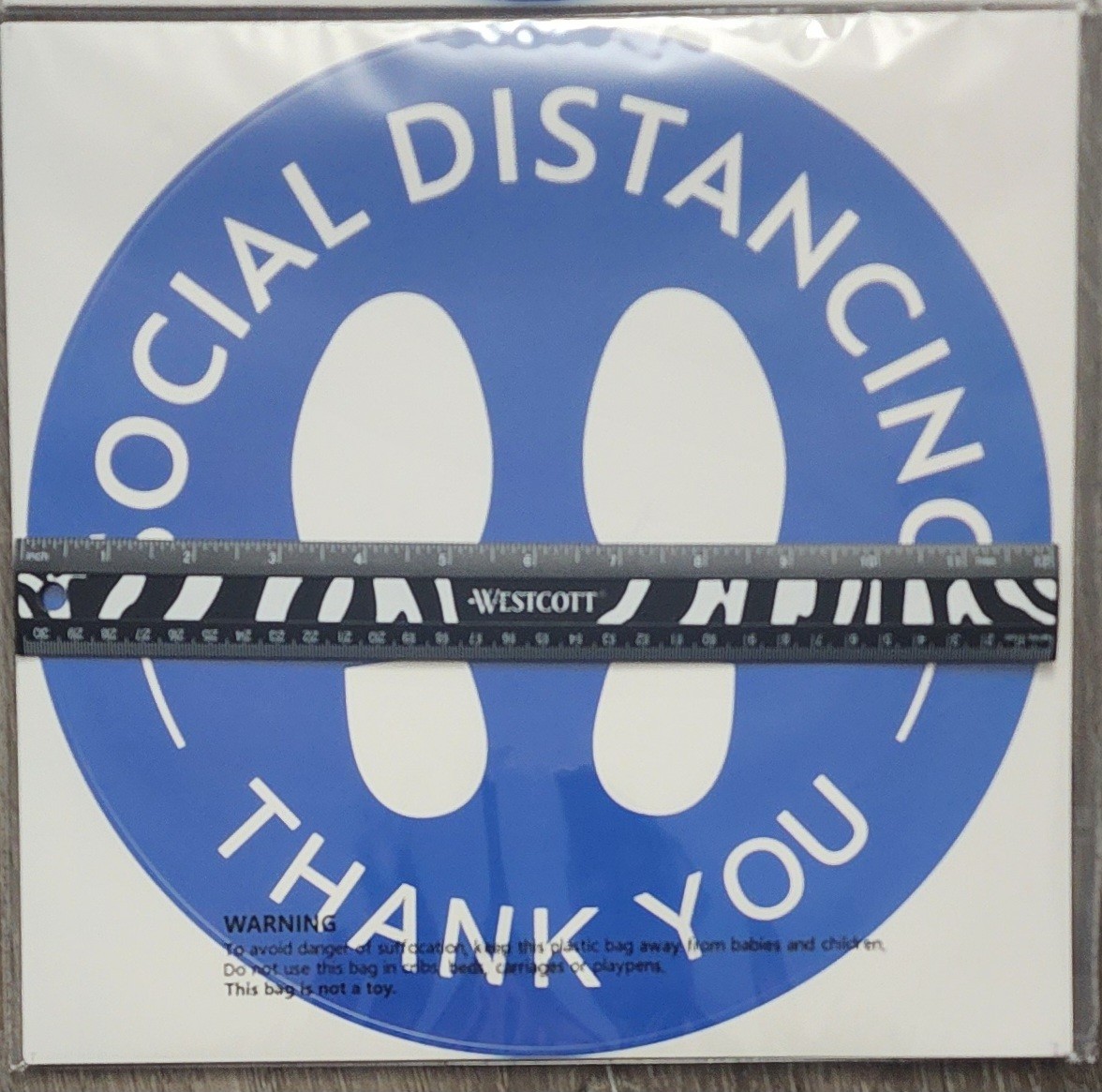 Social Distancing Floor Sign Decals – 52 Count – Round 12&Prime; Diameter