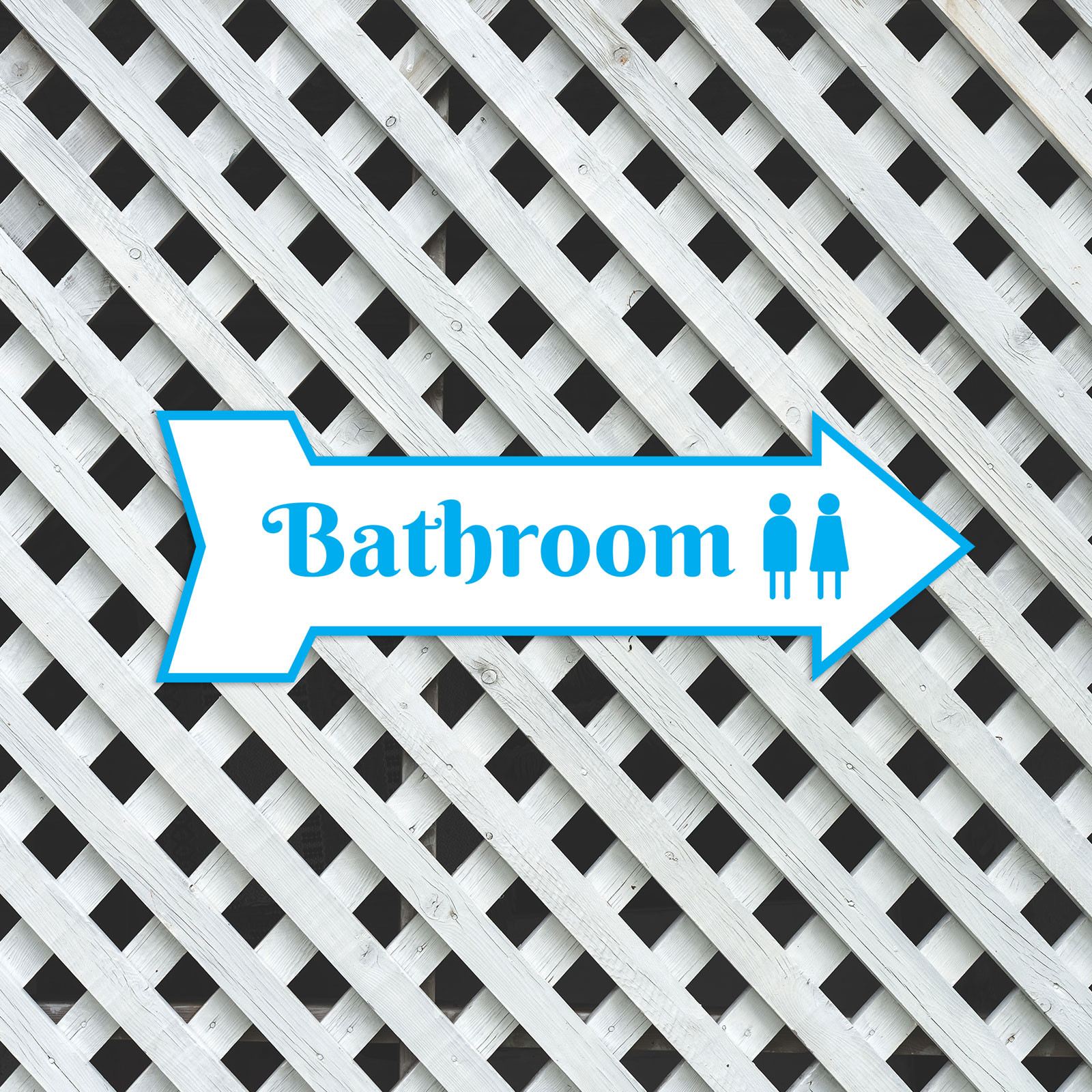 Arrow Shape Bathroom 12×4&Prime; Wall or Door Sign | Restrooms Signage