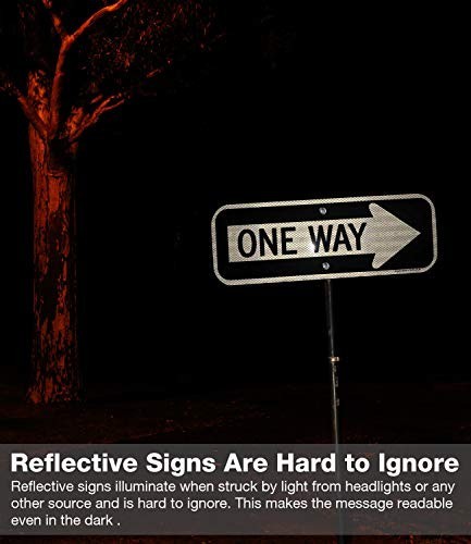 18×6 Reflective One Way Sign with Right Arrow – Rust-Free Aluminum, UV Protected