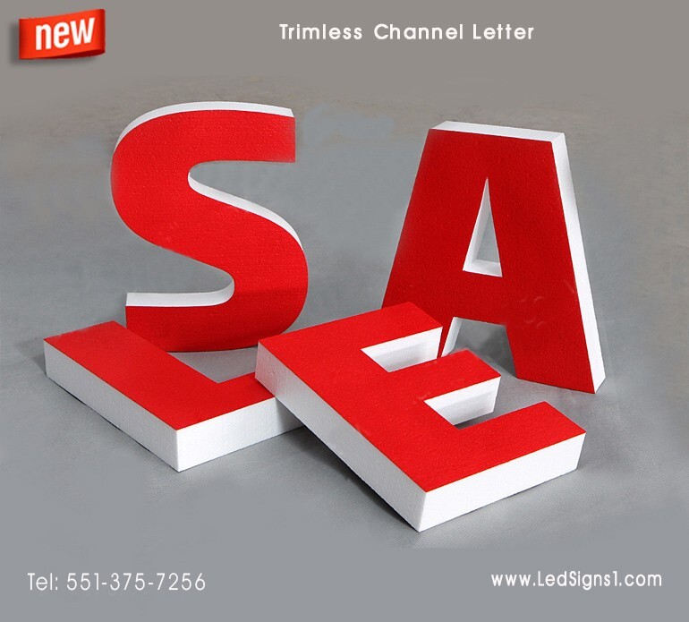 Custom made Trim less Channel Letters Signs Storefront signage 20 Inches