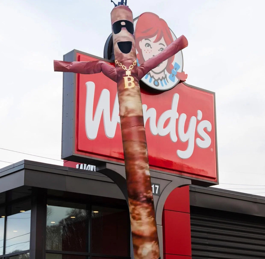 20ft Tall Bacon Air Dancer Inflatable Tube Men (Blower Sold Separately)