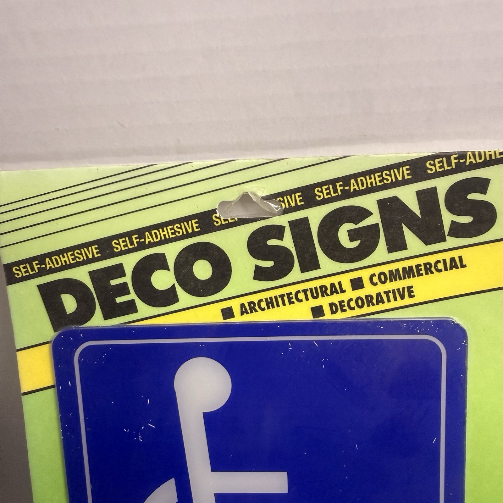 Handicapped Parking Sign 5×7 Self Adhesive Hy-Ko Lot of 2 ADA Blue