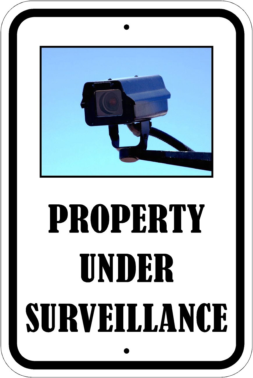 PROPERTY UNDER SURVEILLANCE PARKING ONLY SIGN QUALITY ALUMINUM SIGNS 12&Prime; x 18&Prime;