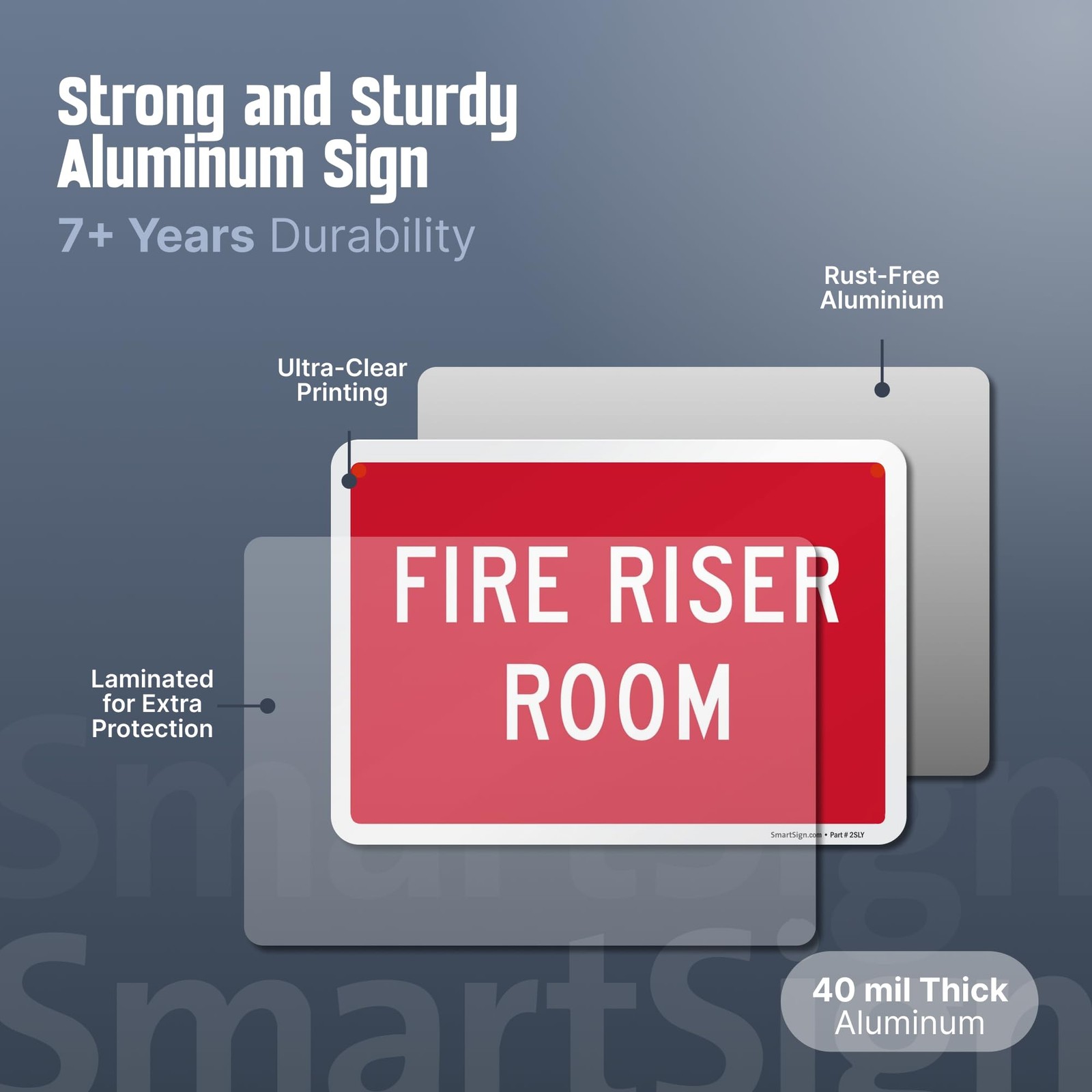 7&Prime;x10&Prime; Aluminum « Fire Riser Room » Sign for Commercial Industrial Buildings