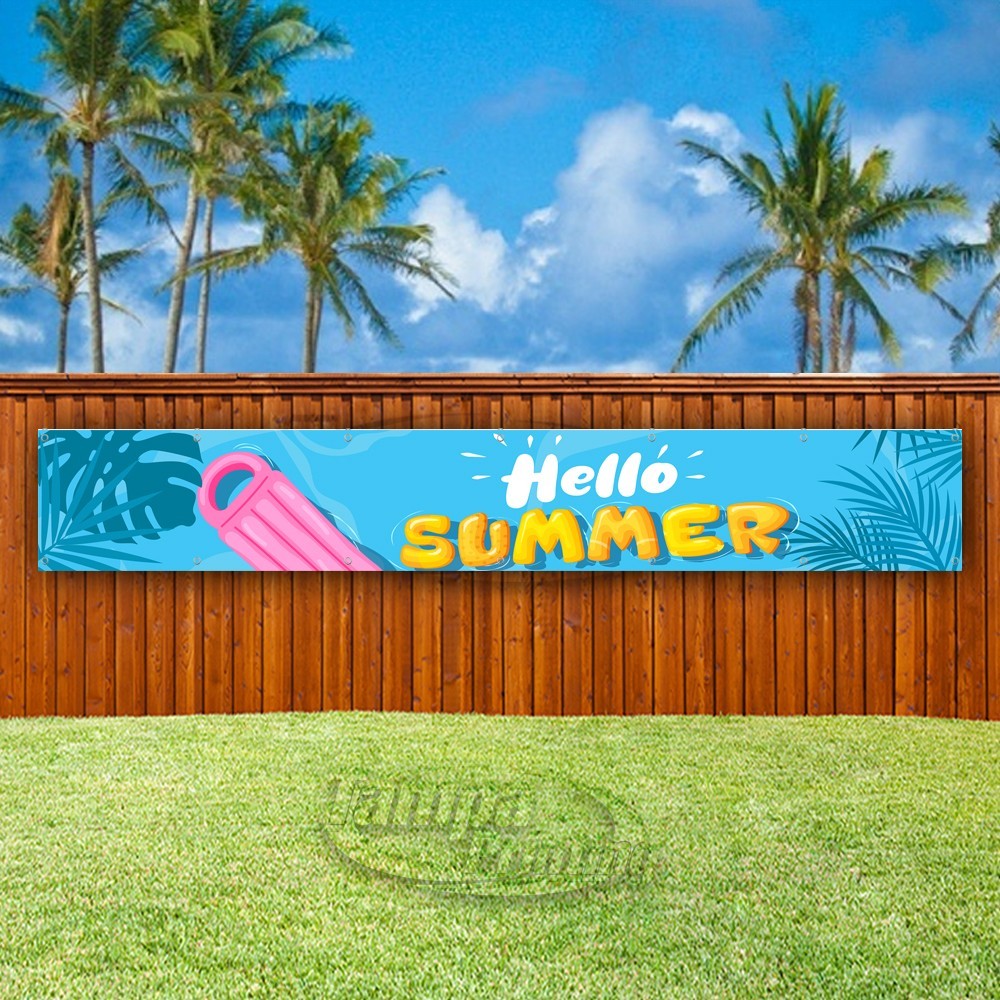 HELLO SUMMER Advertising Fun Party Pool Vinyl Banner Flag Sign USA XL02122