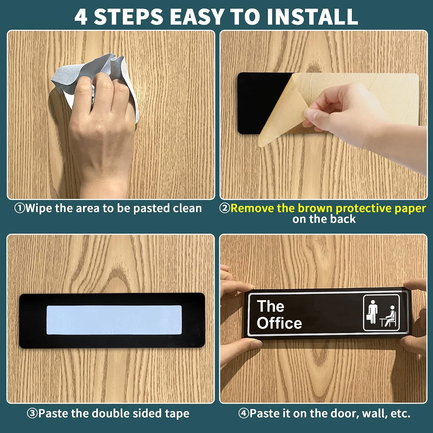 2 Pack The Office Sign, 9 3 Inch Main Official Self Adhesive Sign for Door or Wa