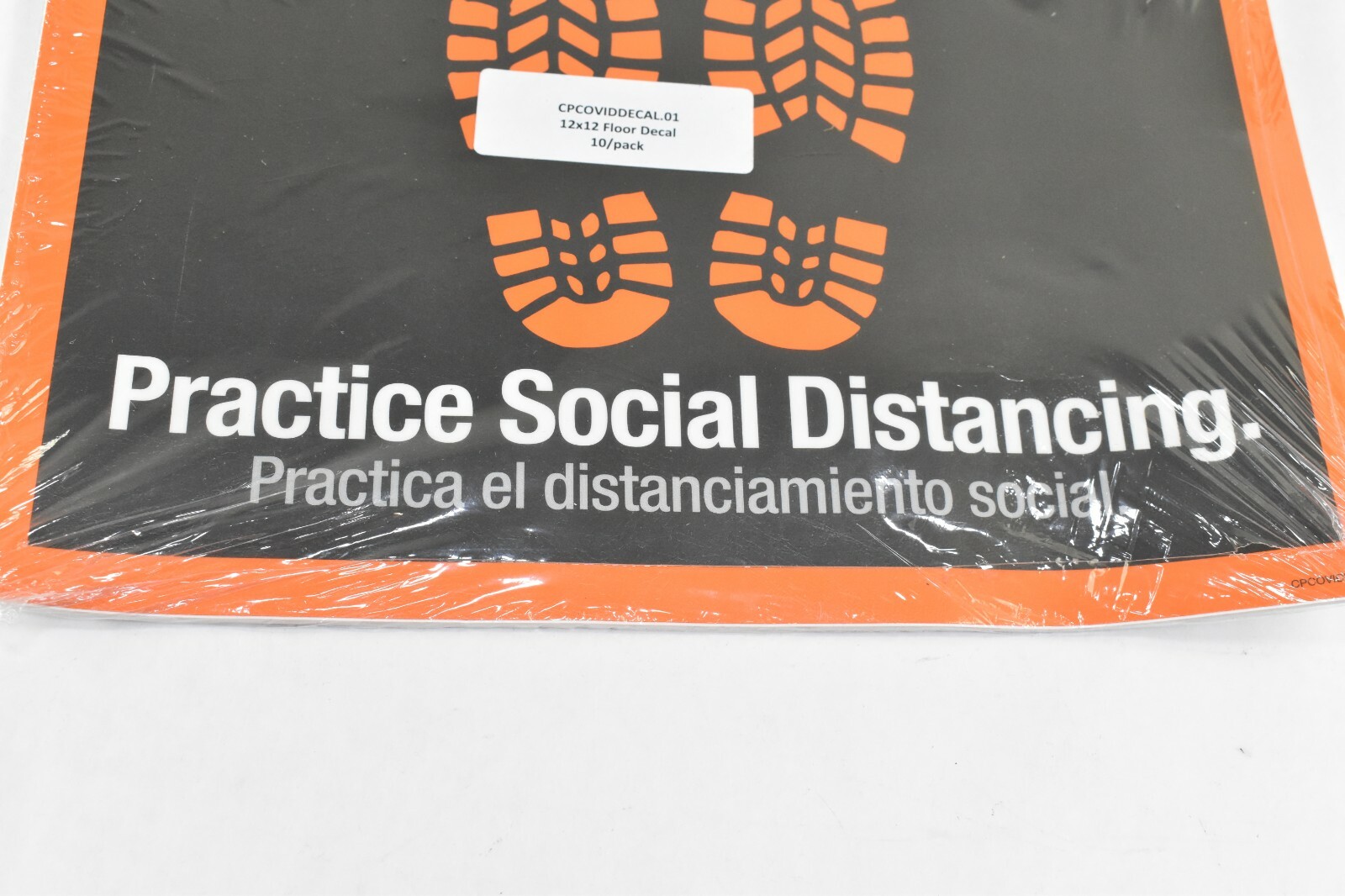 Lot of 70 Social Distancing Floor Signs Decals 12 x 12 in (Bent From Storage)