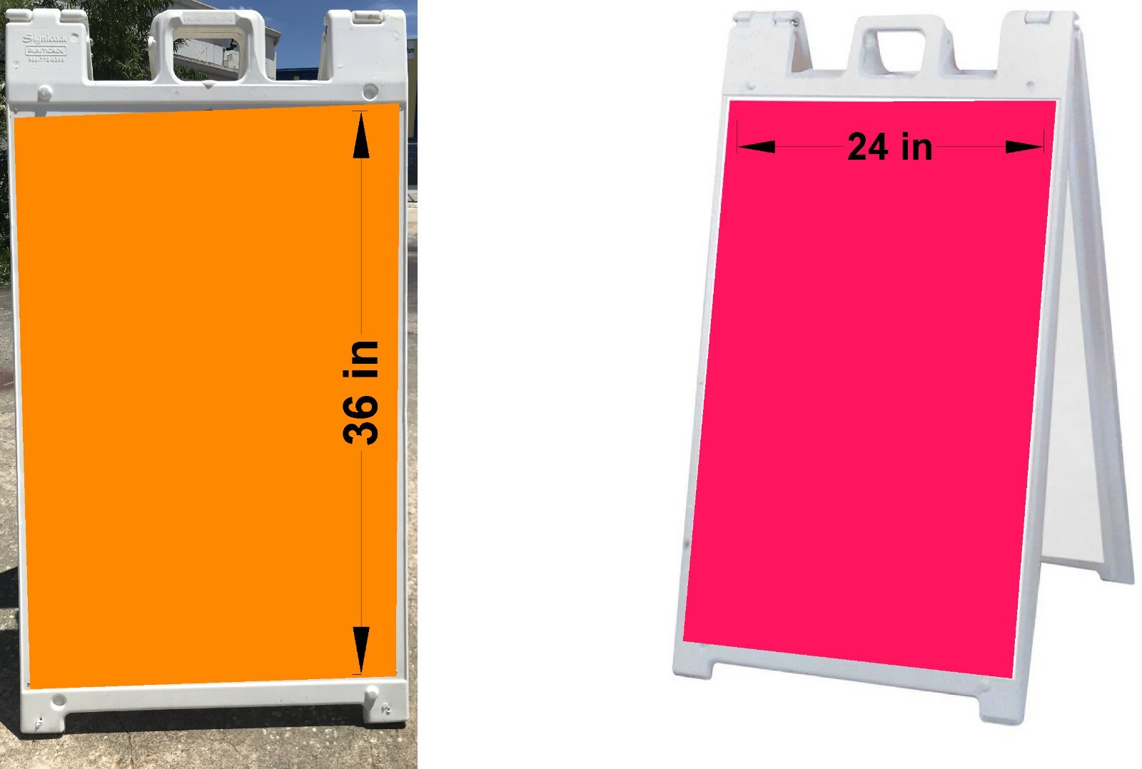SideWalk Sign & 2 Plastic Sign Panels 24 »x36 » Custom Printed Your Text & Logos