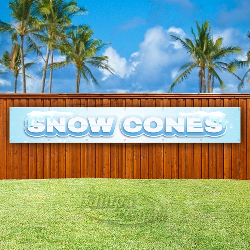 SNOW CONES Advertising Dessert Ice Cream Food Vinyl Banner Flag Sign USA XL02277