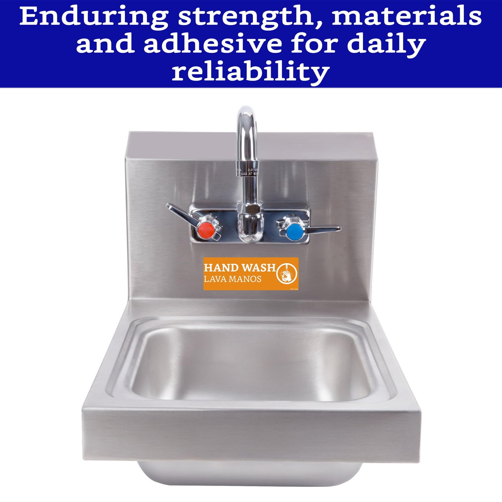 Wash Rinse Sanitize Stickers Great for Restaurants Commercial Kitchens 3 Sink