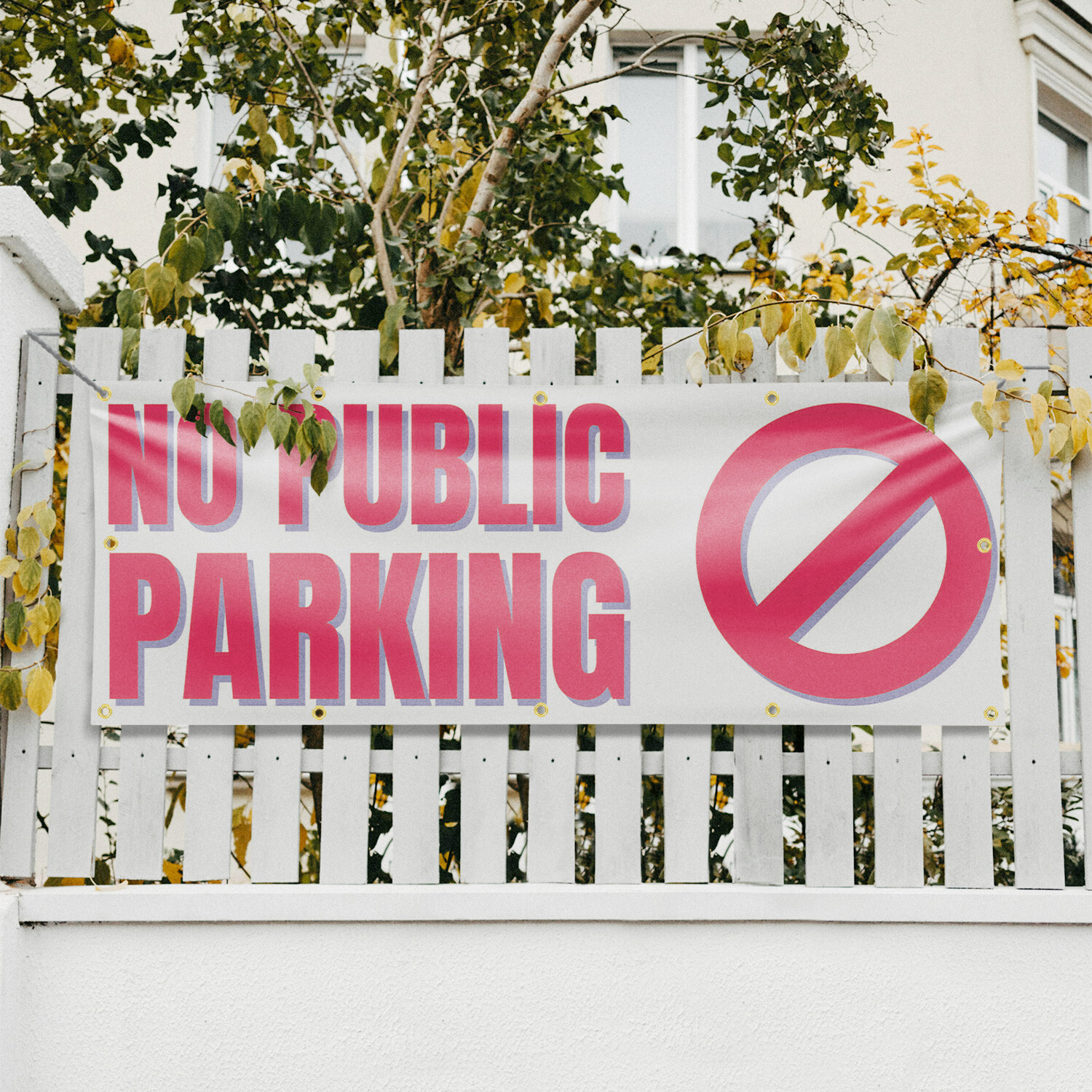 No Public Parking Vinyl Banner Sign with Metal Grommets Heavy-Duty Single-Sided