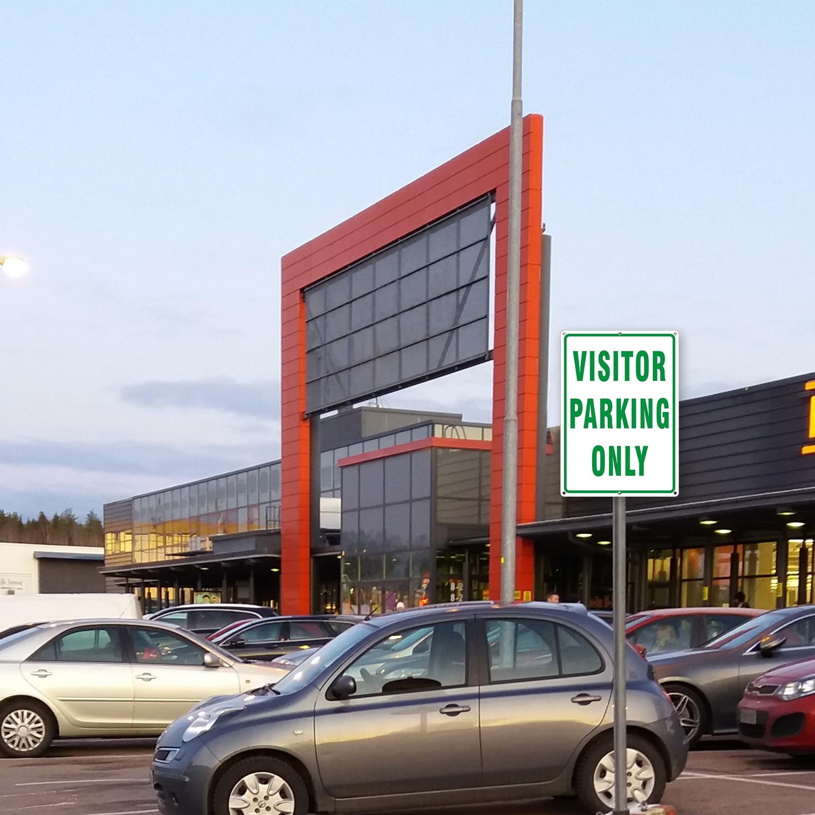 Visitor Parking Only Sign 14×10 Inch Reflective Aluminum Green 2 Pack