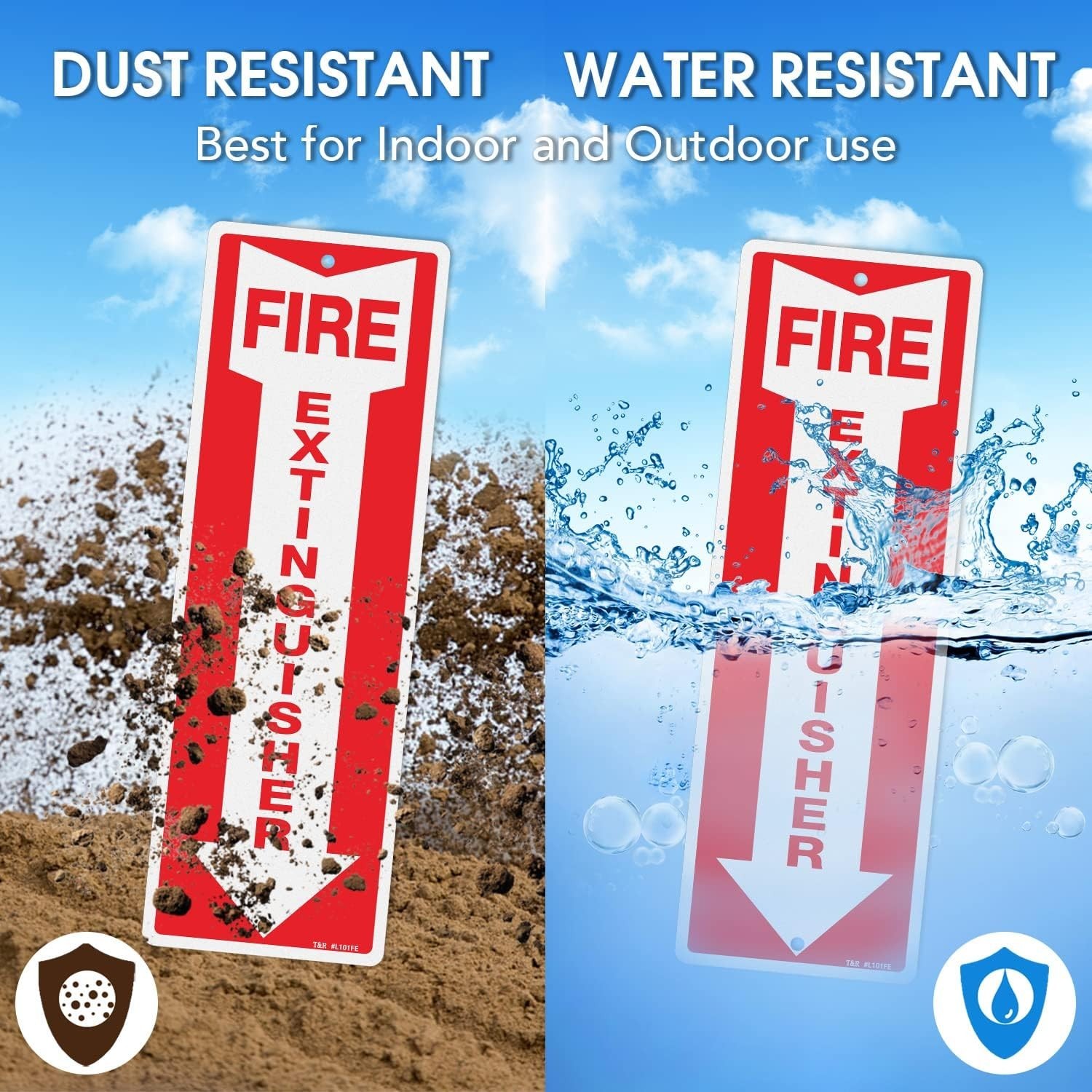 Metal Fire Extinguisher Sign – 4 Pack – 12&Prime;x4&Prime; .040 Rust Free Heavy Aluminum,…