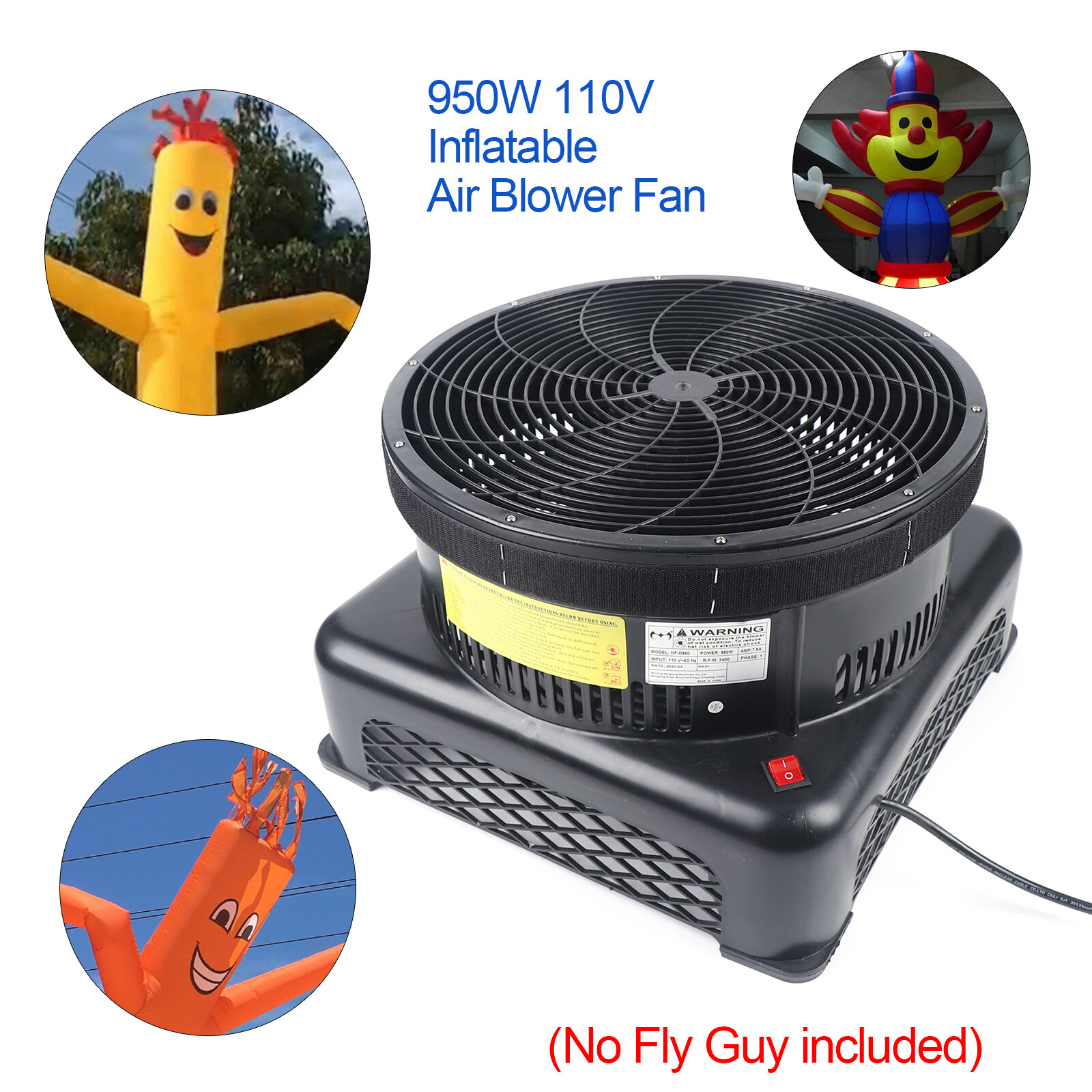 18Inch Air Blower for Inflatable Tube Man Tall Sky Dancers 950W Blower Fan
