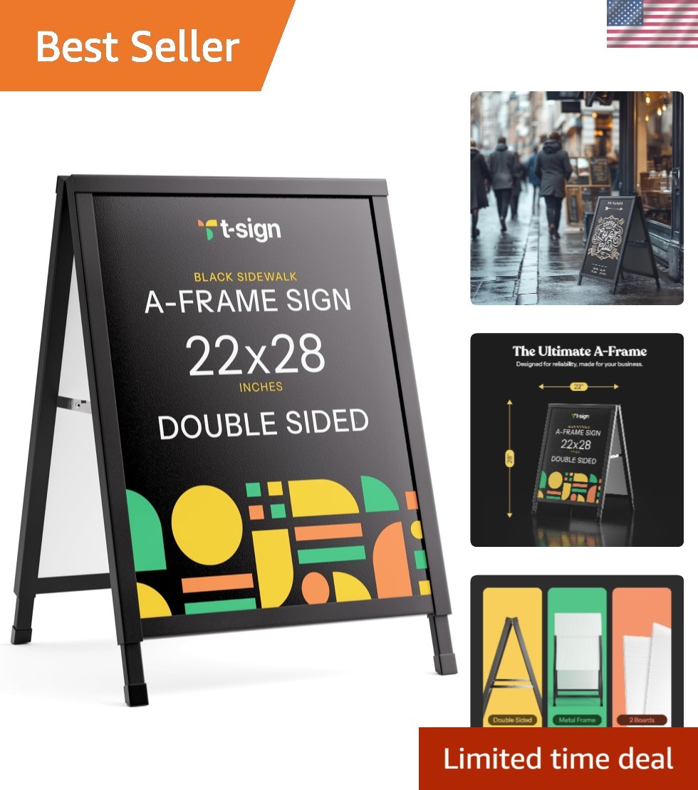 Heavy-Duty Outdoor A-Frame Sign Holder 22×28&Prime; – Double-Sided Custom Display
