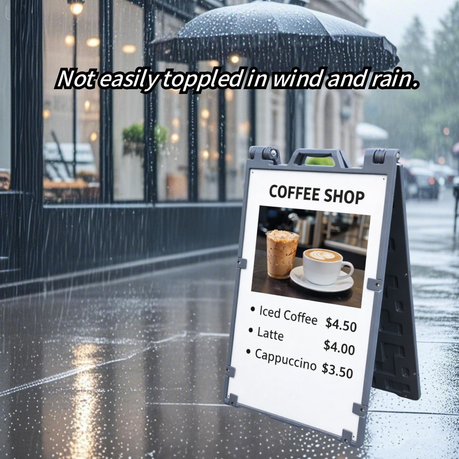 1Pack 24×36” Double Sided A-Frame Sandwich Board Sign Foldable Black Frame Only