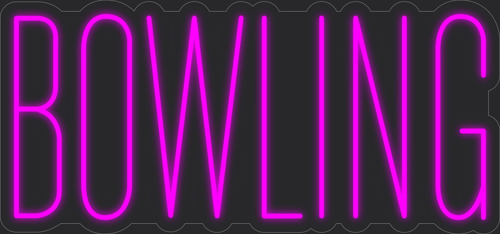 Bowling Neon LED Sign Business Wall Decor Lighted Store Sign 36 x 17 in.