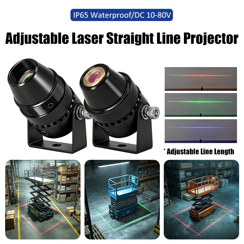 1-4Pcs Adjustable Forklift Floor Warning Light Safety Laser Line Projector