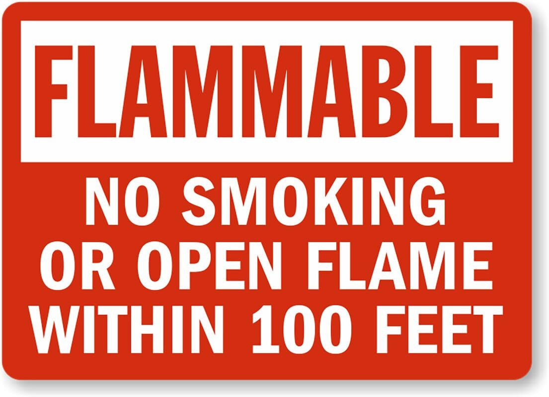 Flammable Aluminum Sign Weatherproof 8×12 Inches Outdoor Business Safety