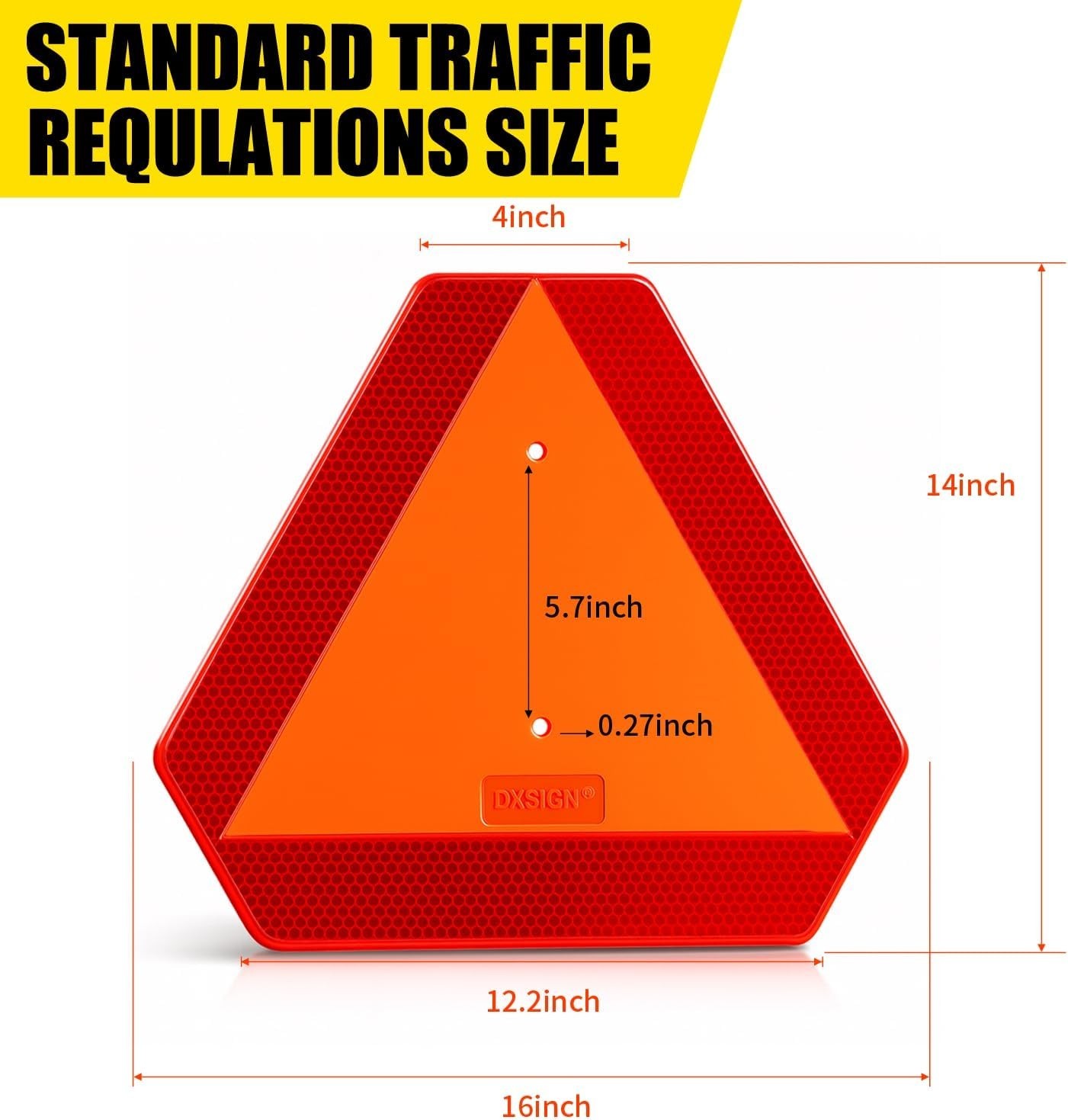 Slow Moving Vehicle Sign Plastic DOT Slow Moving Vehicle Triangle Signs SMV Sign