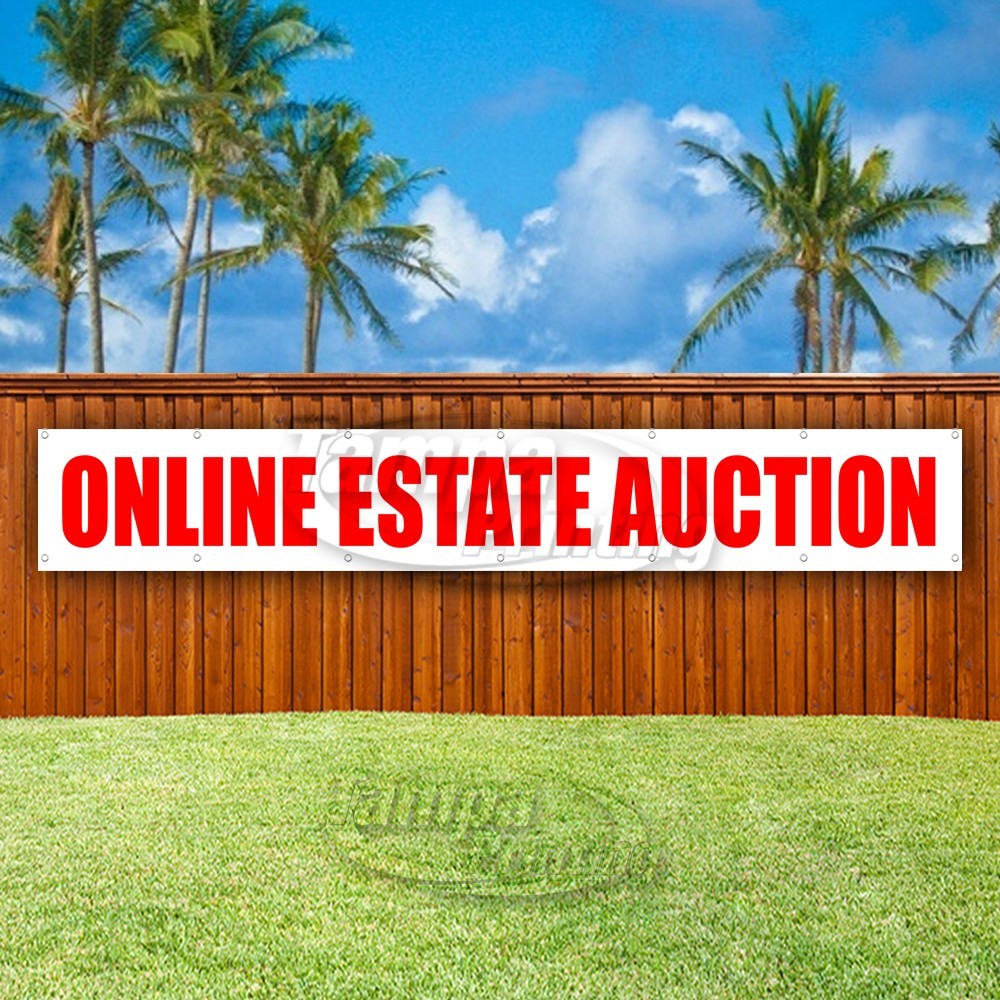 ONLINE ESTATE AUCTION Advertising Vinyl Banner Flag Sign USA XL01652