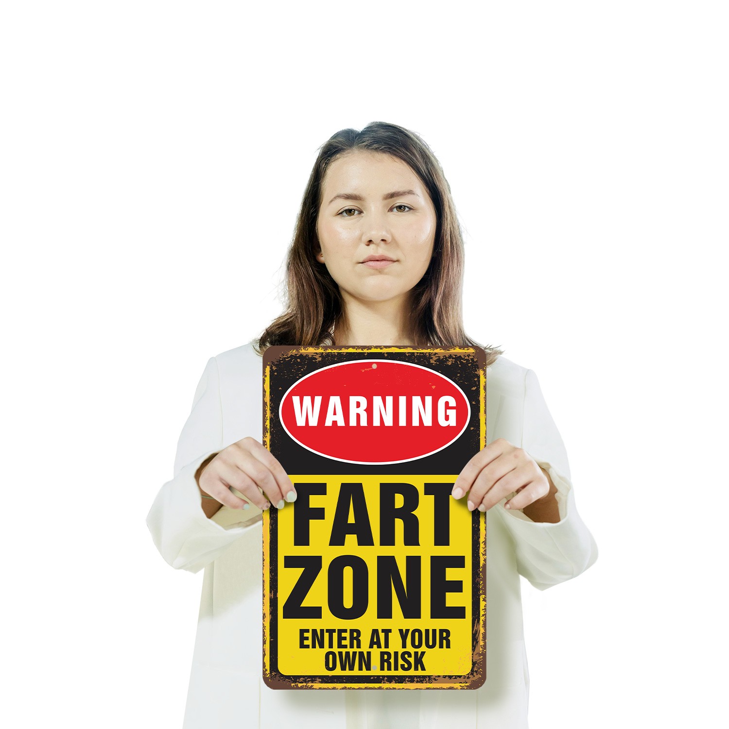 Warning Fart Zone Novelty Sign Fun Gift Durable Weatherproof