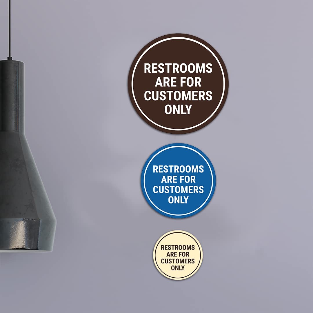 Circle Restrooms are for Customers Only Sign Red – Small 2 Pack