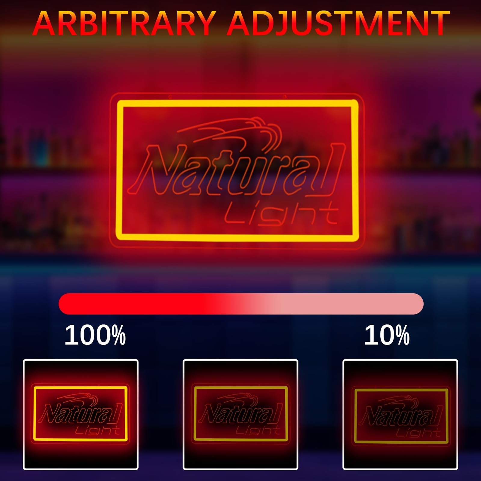 Natural Neon Beer Signs for Wall Decor, Dimmable Neon Light for Business, USB…