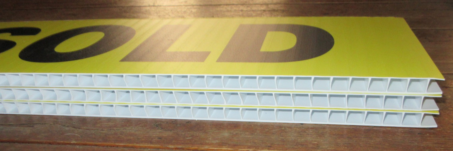 3 Yellow Corrugated Plastic Double Sided Signs SOLD Realtor Real Estate 18×6
