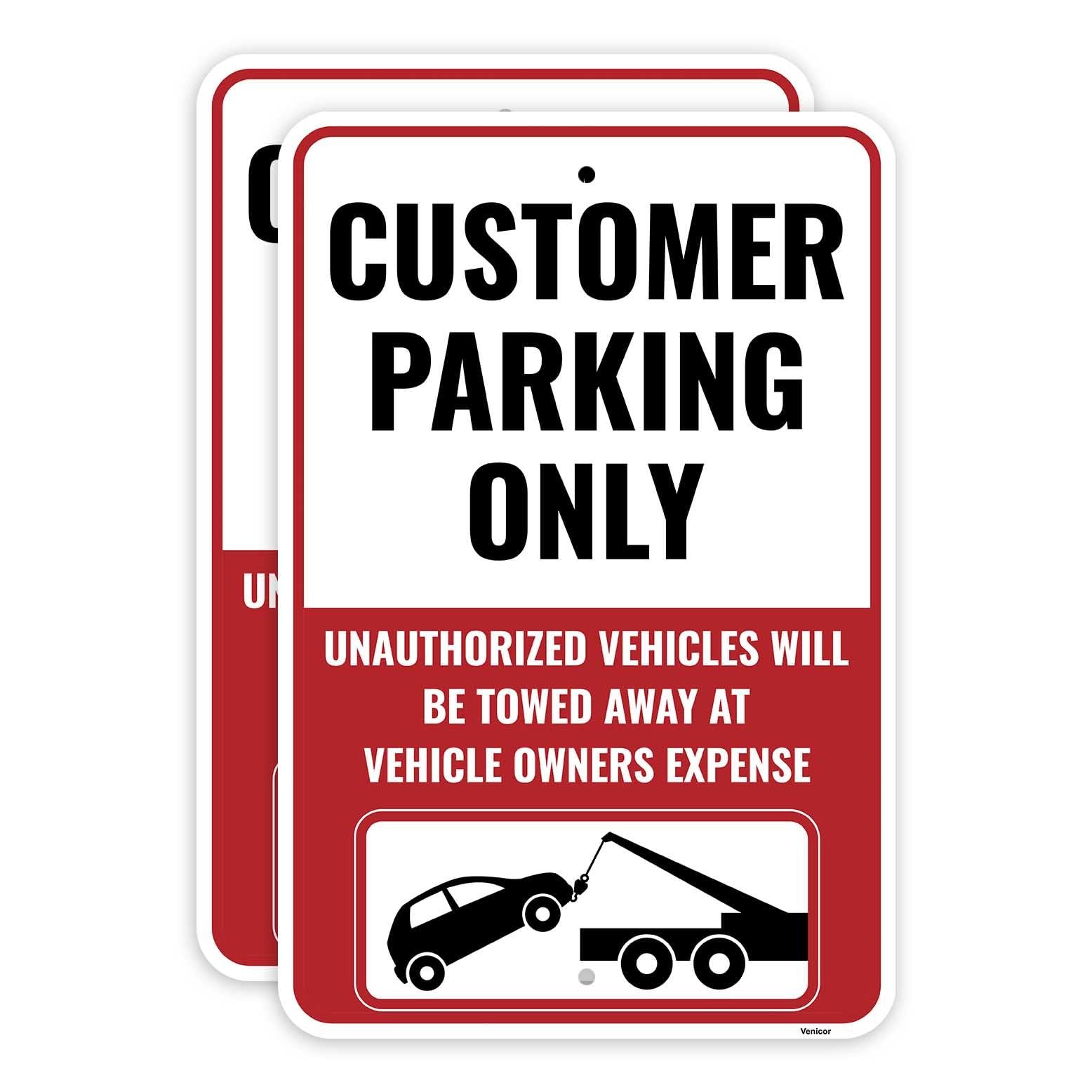 2PC Customer Parking Sign, 18 x 12 Inches – Aluminum – Customer Parking Only …
