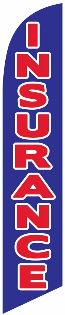 Blue and Red Insurance Feather Banner Swooper Flag, Replacement Flag