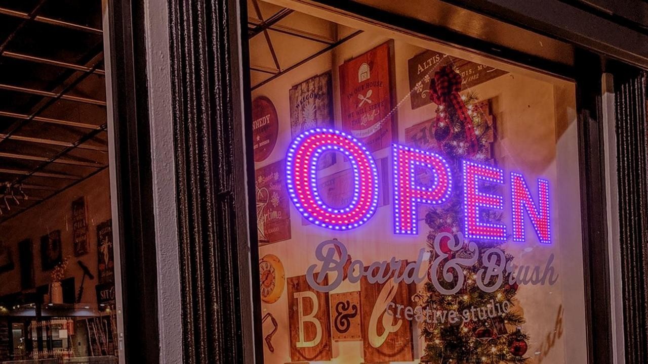 Dimmable LED Open Sign 40&Prime;x14&Prime; – Bright Hanging Light for Bar, Restaurant, Store