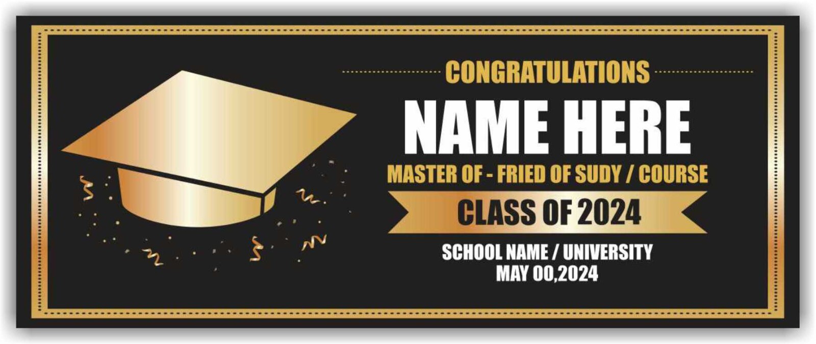 CLASS OF 2024 Advertising Banner Vinyl Mesh Sign School University Graduate
