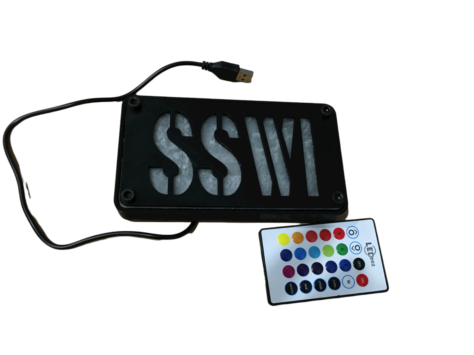 Custom MultiColor LED Wall or Desk Sign With Remote – Add Any Name You Want, USA