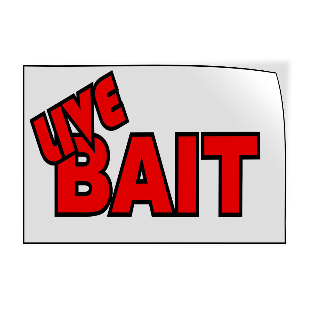 Decal Stickers Live Bait Business Vinyl Store Sign Label Retail