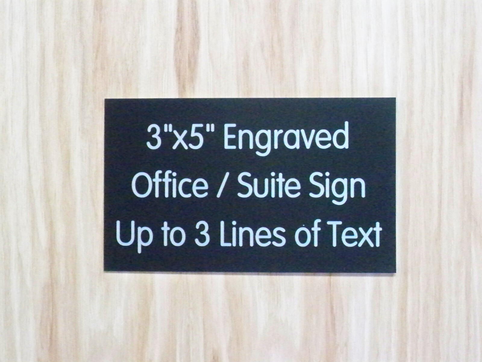 Custom Engraved 3×5 Black & Silver Plaque Sign | Add Your Wording Adhesive