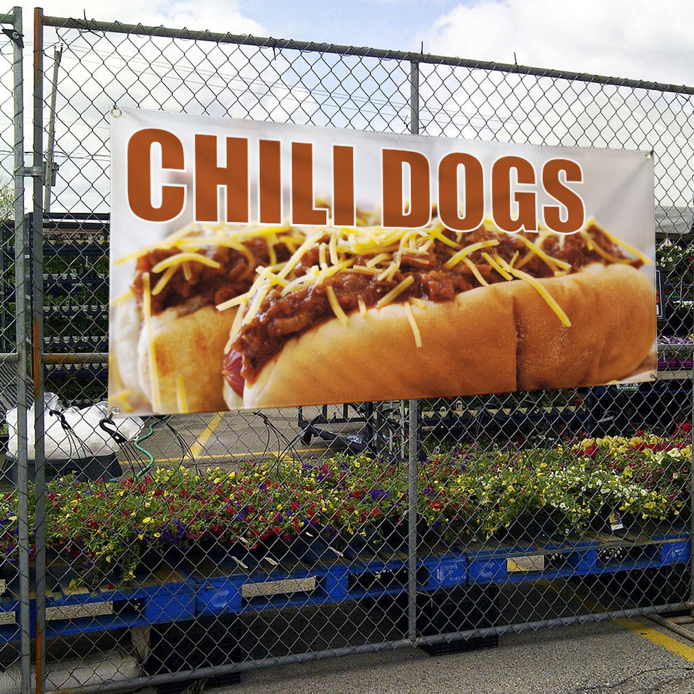 Vinyl Banner Multiple Sizes Chili Dogs Outdoor Advertising Printing D Outdoor