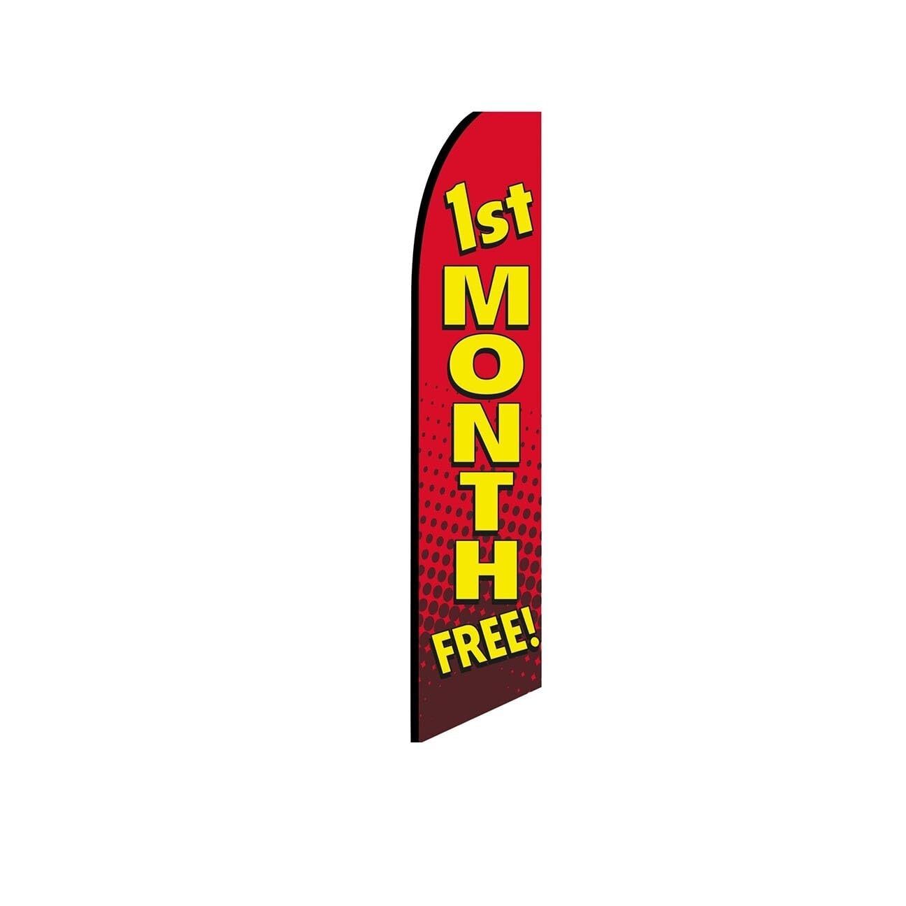 1st Month Free RedBrown Swooper Flutter Feather Flag | 3ft W x 11.5ft Tall
