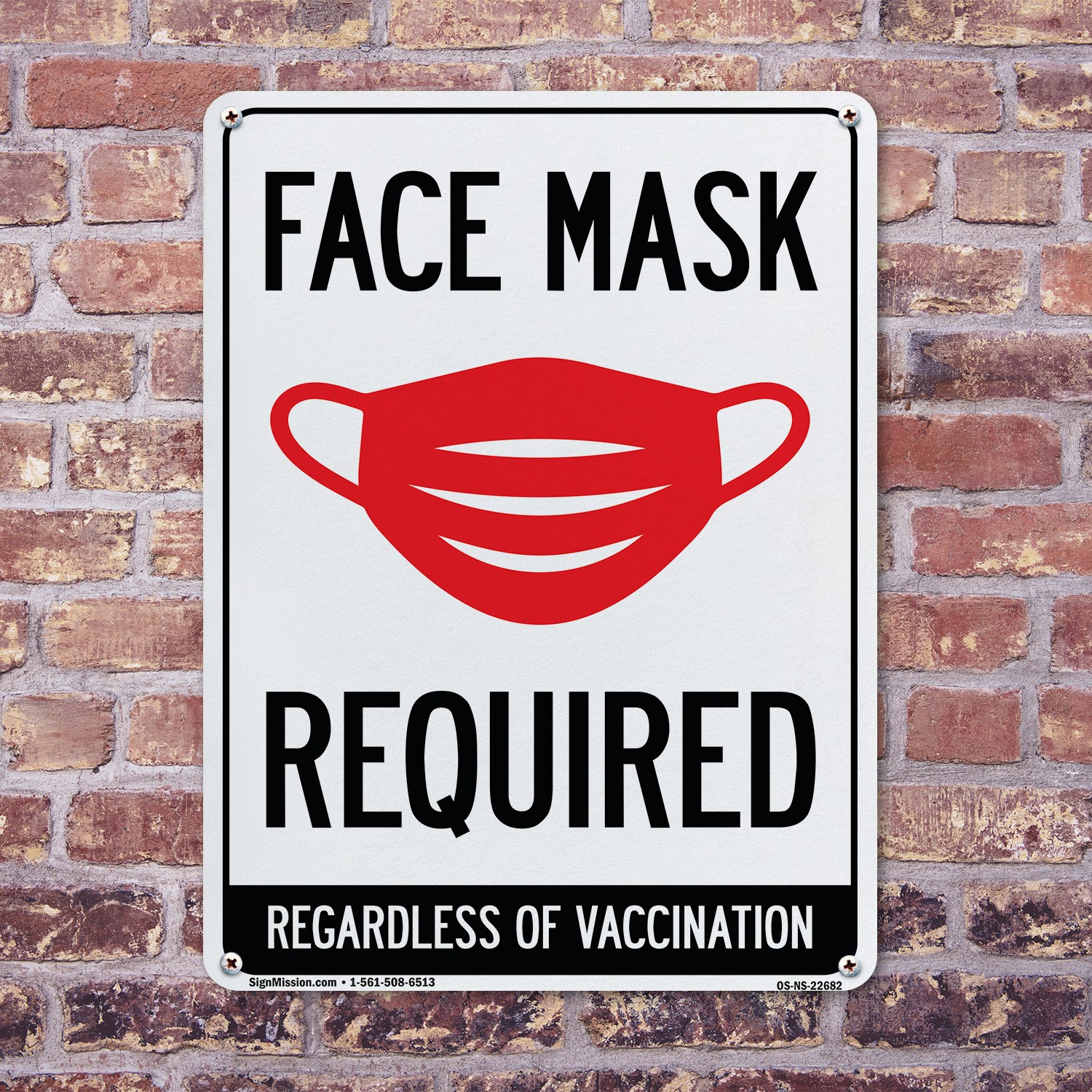 Face Mask Required Public Safety Sign Metal, Plastic, Or Decal – 5 or 10 Pack