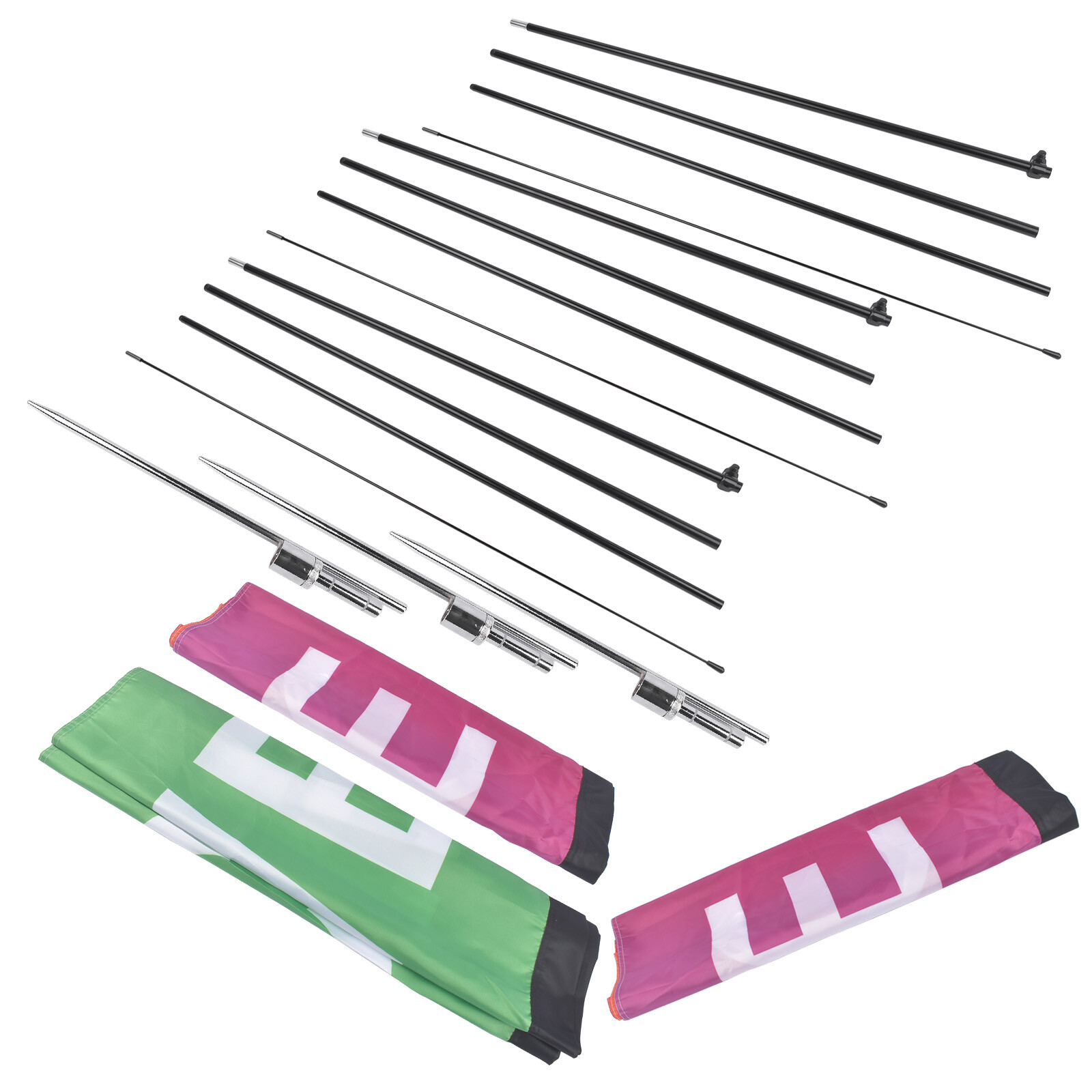2/3/4 Packs Advertising Flag Pole, Advertising Flags for outdoor advertising