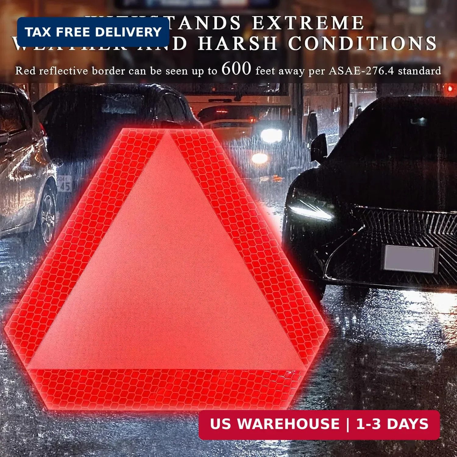 2 Pack Slow Moving Vehicle Triangle Sticker,8 X 7 Inch Diamond Grade Reflective.
