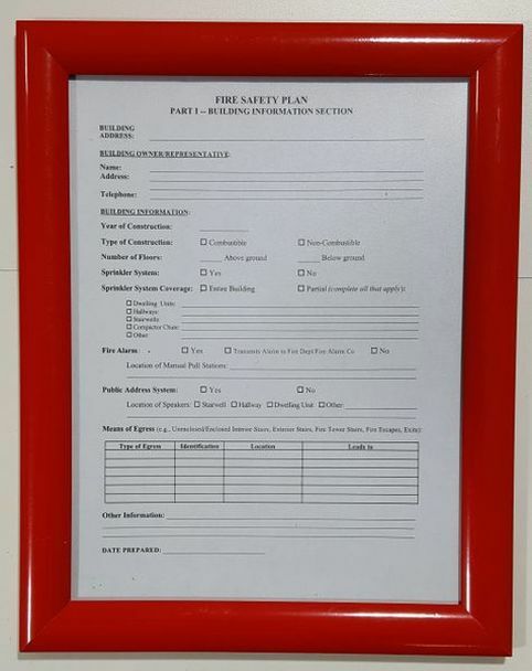 Notice: in CASE of FIRE Close All Doors (RED Frame,Standard -8.5×11)–REF24-1027